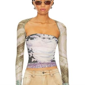 Miaou iris top in emblem print